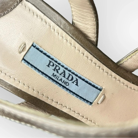 Prada Leather Slingback Pump with Wooden Detail  36 - Picture 8 of 12